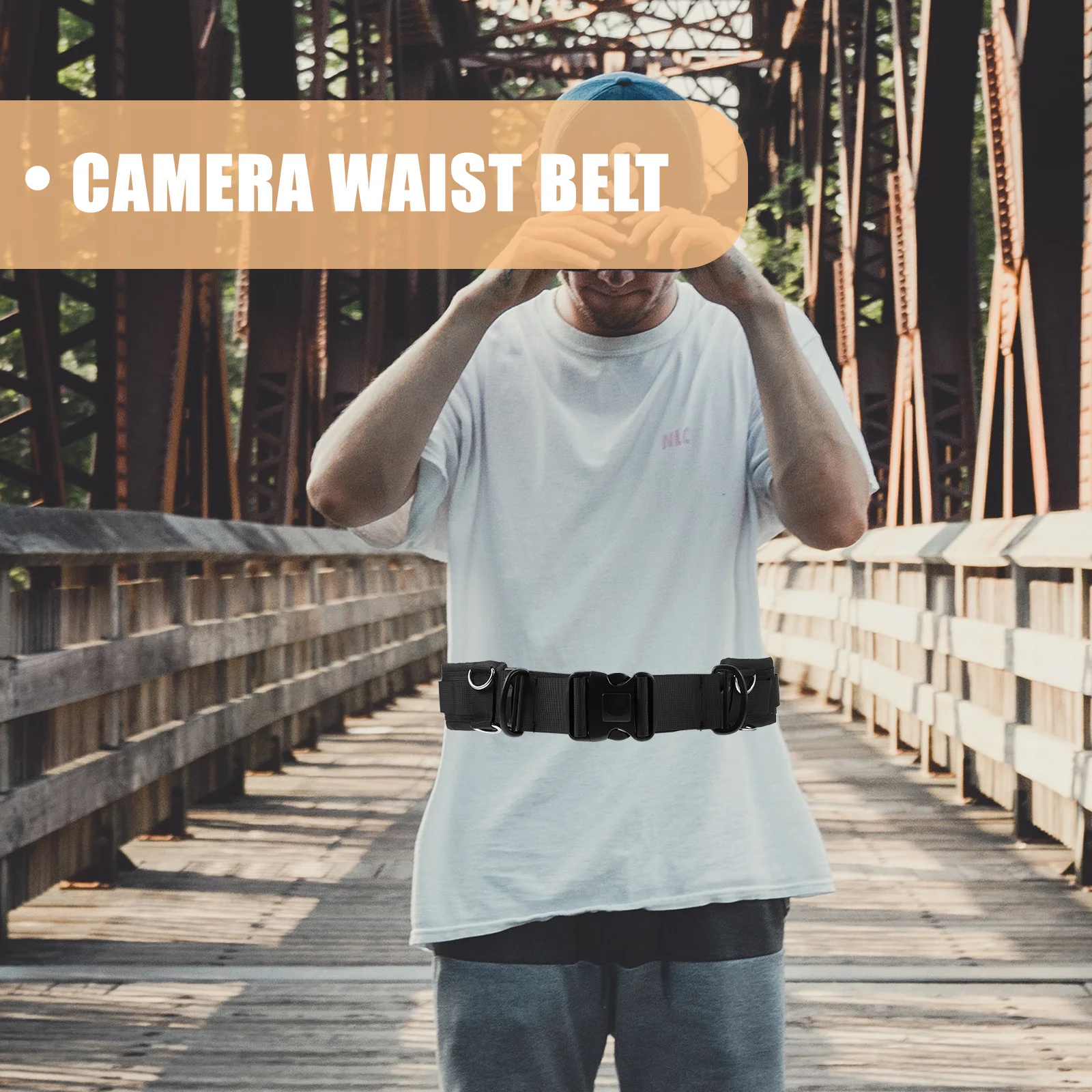 

1pc Photography Waist Belt Nylon Adjustable Durable Camera Belt For Travel Outdoor Black Multi-Function Holder Strap