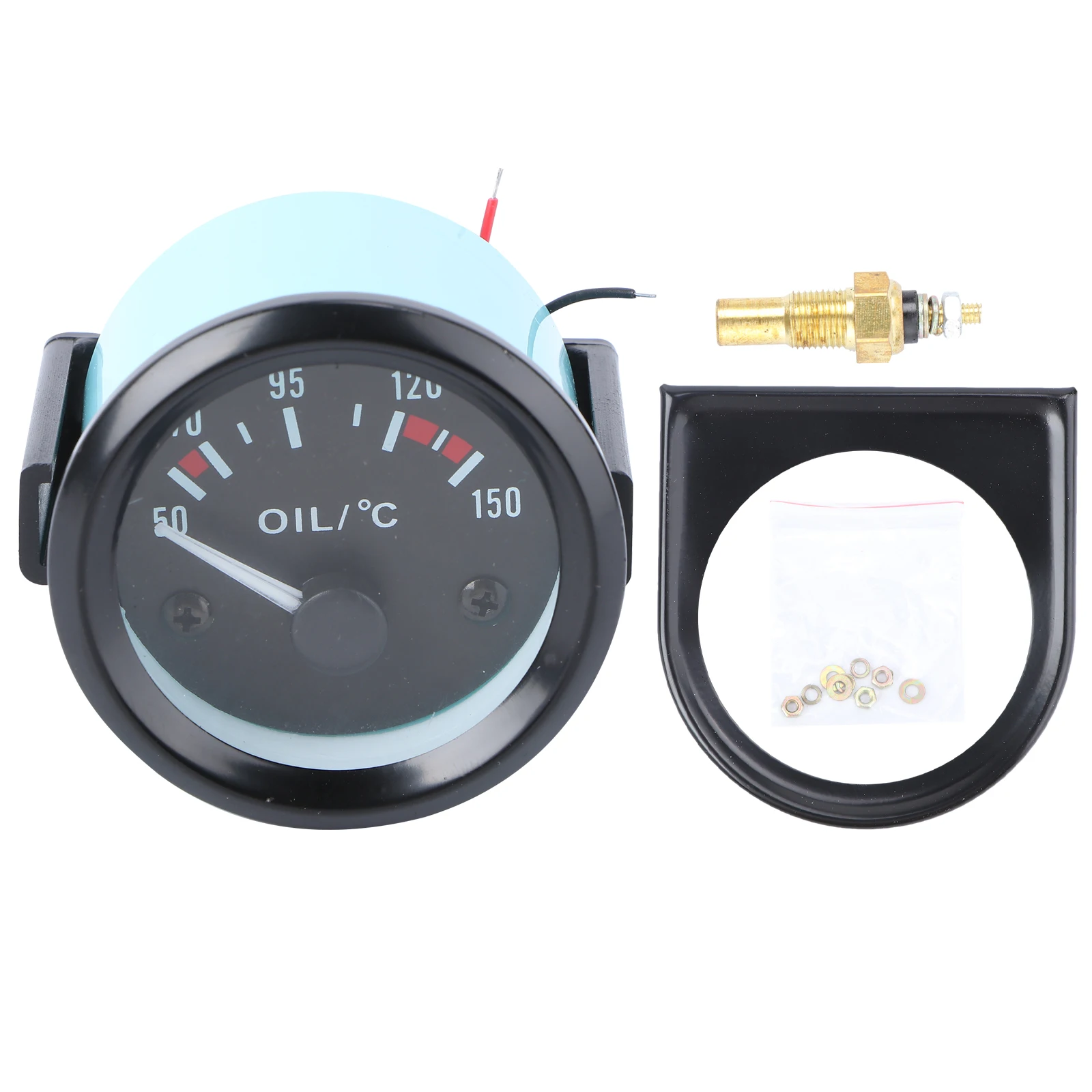 

Oil Temperature Gauge 52MM LED Black White Display 50 150 Degree Celsius Stainless Steel Universal 12V Car Automotive Temp Meter