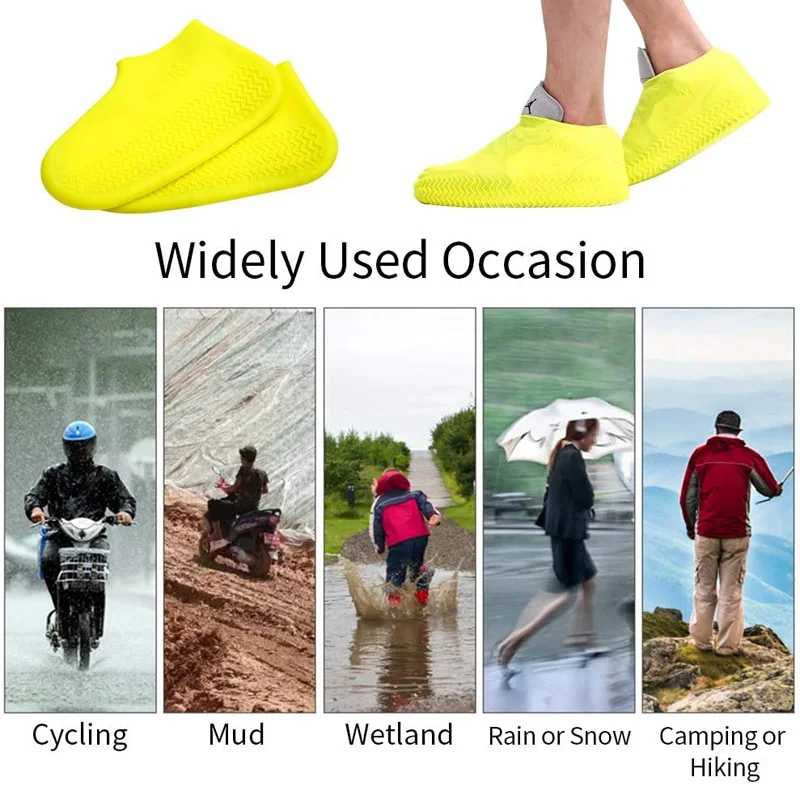 Couvre-Chaussures Imperméables en Silicone – Protection Anti-Pluie et Anti-Boue – Réutilisables et Antidérapants (Couleur Aléatoire
