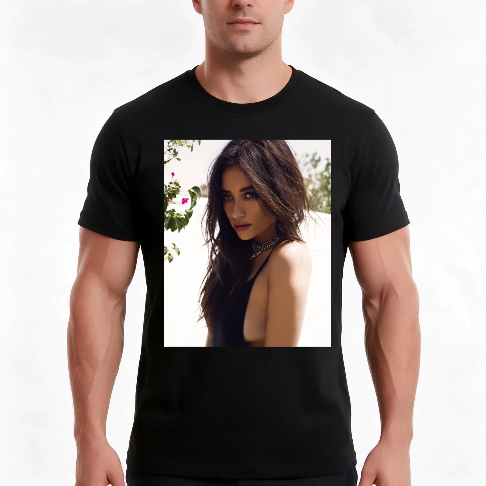 Shay Mitchell T-Shirt, Summer Casual Cotton Tee, Oversized Streetwear Tops, Vintage Graphic Print, Loose Fit Short Sleeve