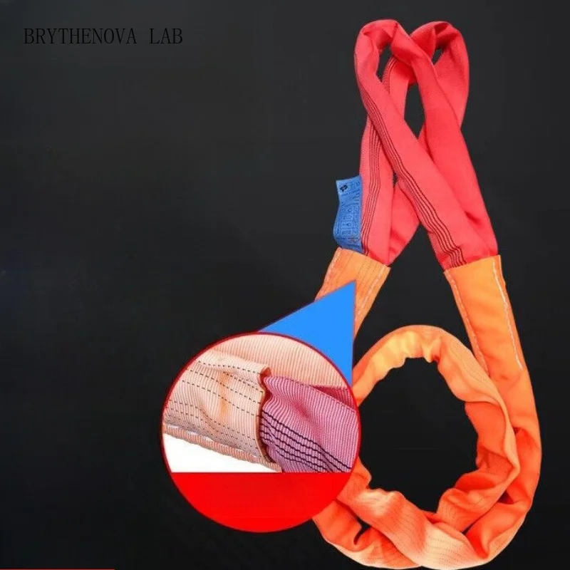 Flexible Lifting Belts with Double Buckles at Both Ends Circular Lifting Industrial Sling 1t2t3t5t Polyester Belt Wear-resistant
