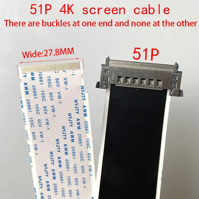 1Pcs/lot 4K-51Pin 41Pin HDTV LVDS TV Ribbon Cable AWM 20861 20706 105C 60V VW-1 TCL Konka Hisense Skyworth Changhong Haier Sea