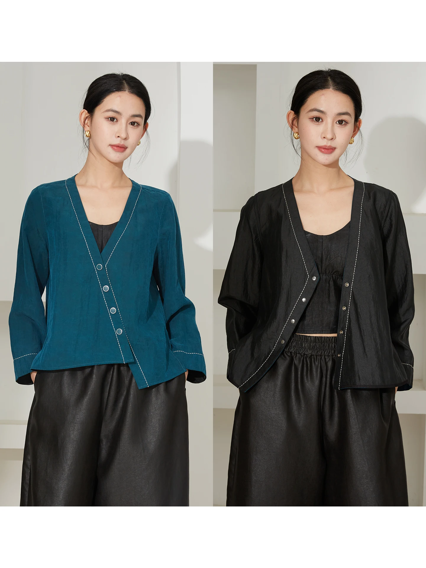 

Double-Sided Wear 00% Silk Lightweight National Sle Embroidery Chain Design Sensation Open Cardigan Spring Women'...