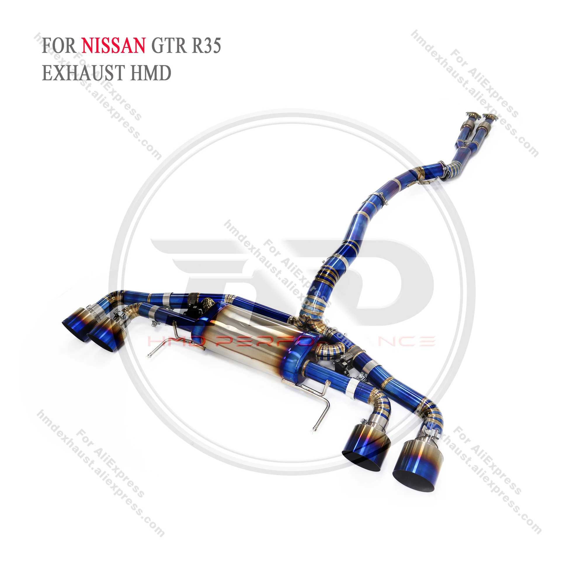 HMD Titanium Alloy Exhaust Pipe catback For NISSAN GTR35 Auto Modification Electronic Valves and tips