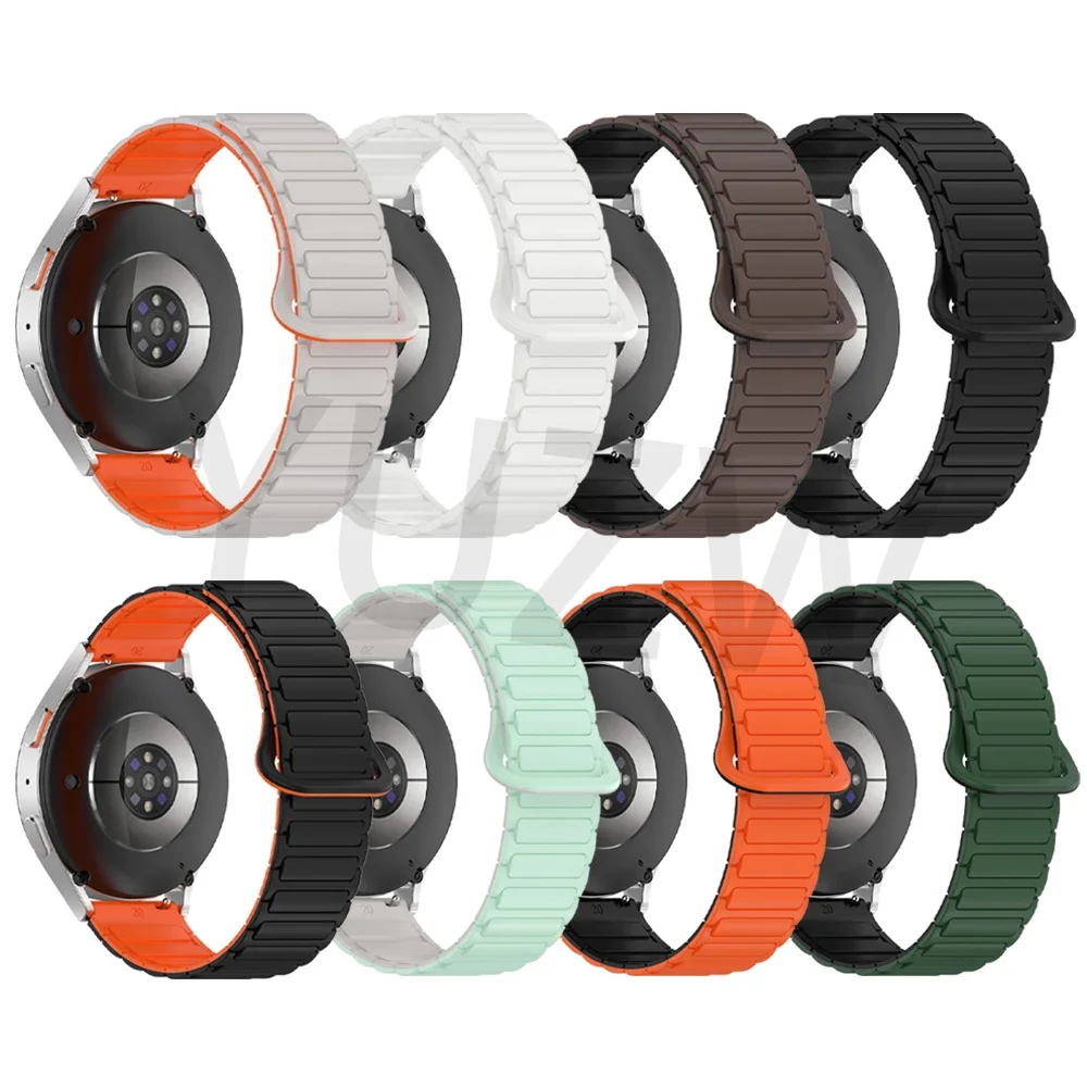20mm 22mm Magnetic Silicone Strap for Samsung Galaxy Watch 7 6 5 4 5Pro 6Classic Bracelet for Huawei 5Pro GT5 Pro 46mm Soft Band