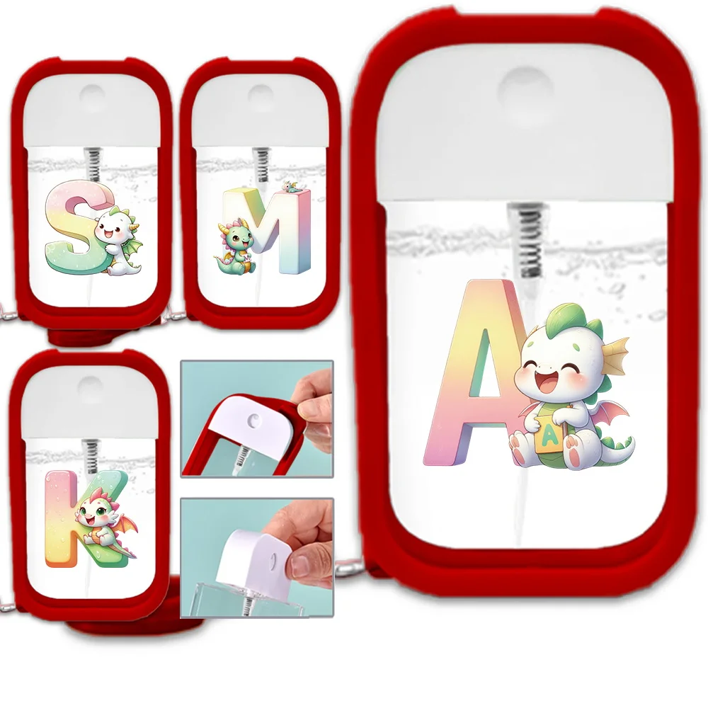 

Durable Cosmetics Containers with Keychain Silicone with Funnel Leak Proof Cartoon Animal Initial Name 26 Letters Pattern