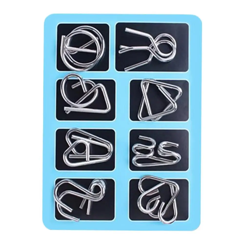 Metal Puzzle Mind Brain Teaser Magic Wire Rings Puzzles Game Disentanglement Iron Link Unlock IQ Test Focus Skill Train Puzzle