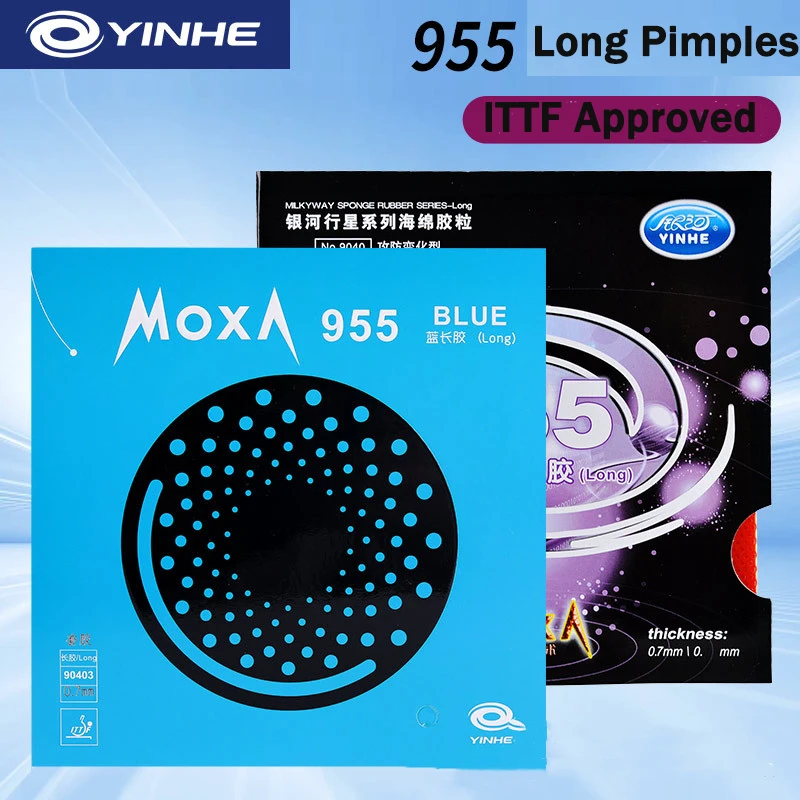 Folha de borracha de tênis de mesa yinhe 955, original, defesa espinhas longas, anti-espin, folha de borracha de pingue-pongue 955 boi/0,7mm com esponja