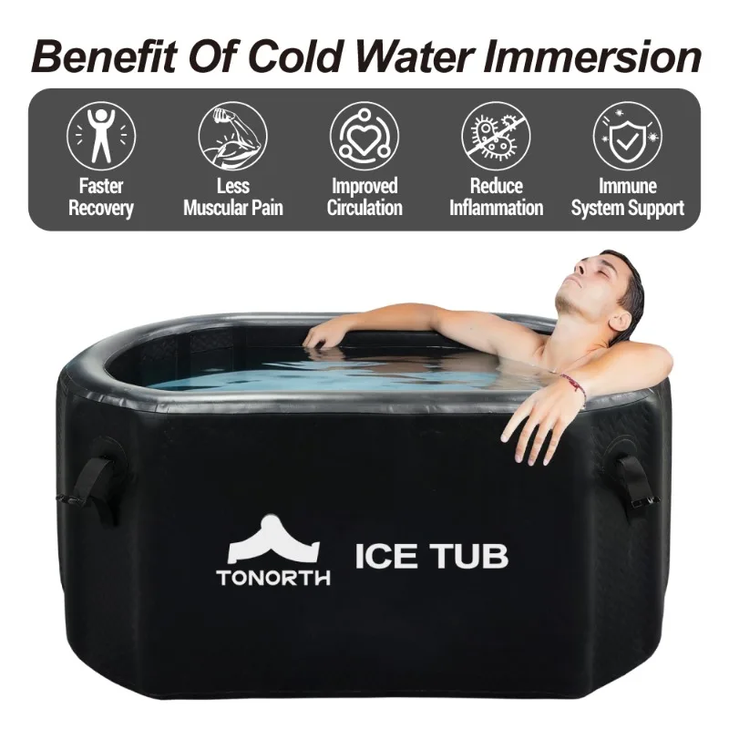 Inflatable Cold Plunge Tub, Portable Foldable Ice Bath with 2-Year Warranty for Athletes