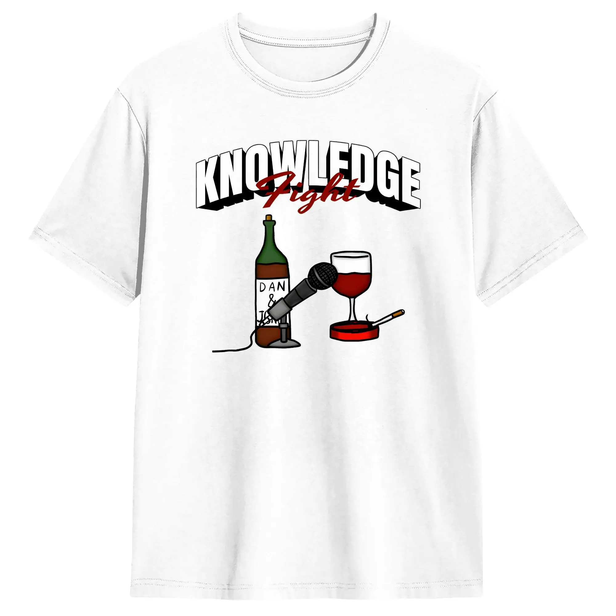 TV Knowledge Fight Men's T Shirts  Vintage Tees Short Sleeve Crewneck T-Shirt 100% Cotton Printed Clothes