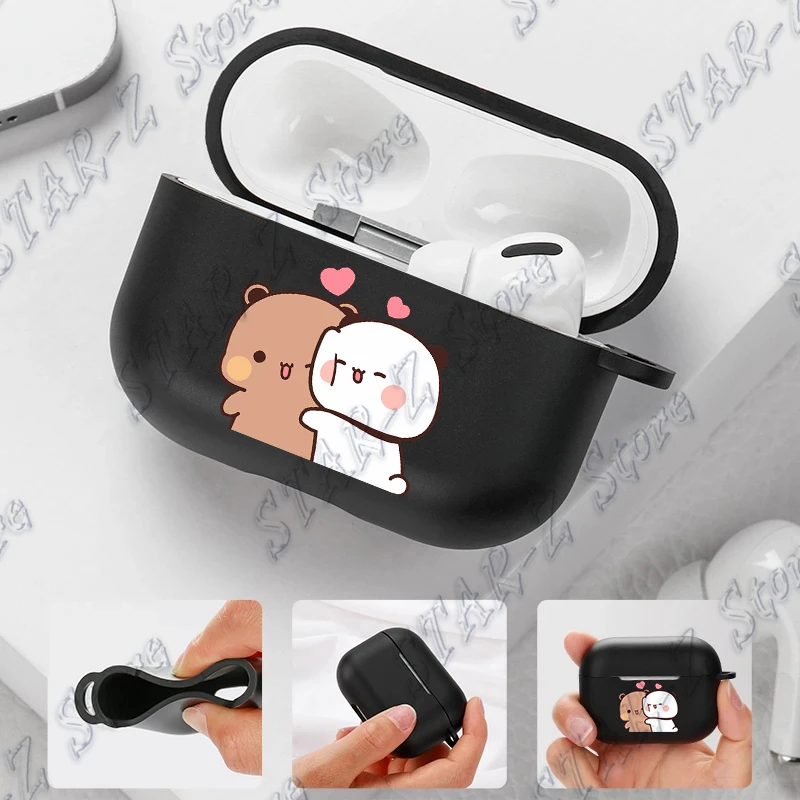 Cute Bubu Dudu Couple Bear Soft Silicone Case for Apple Airpods Pro 2 1 3 Baby Panda Love Shockproof Air Pods Earphone Box Cover