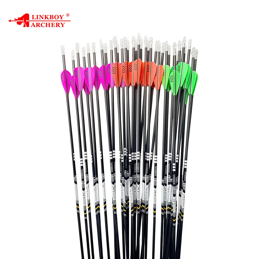 12PCS 40T X10 Carbon 32 Inches Arrows Imported Feather 1.75inch Spine600 ID 3.2mm +/-0.001 Inner-type 120gr Tips