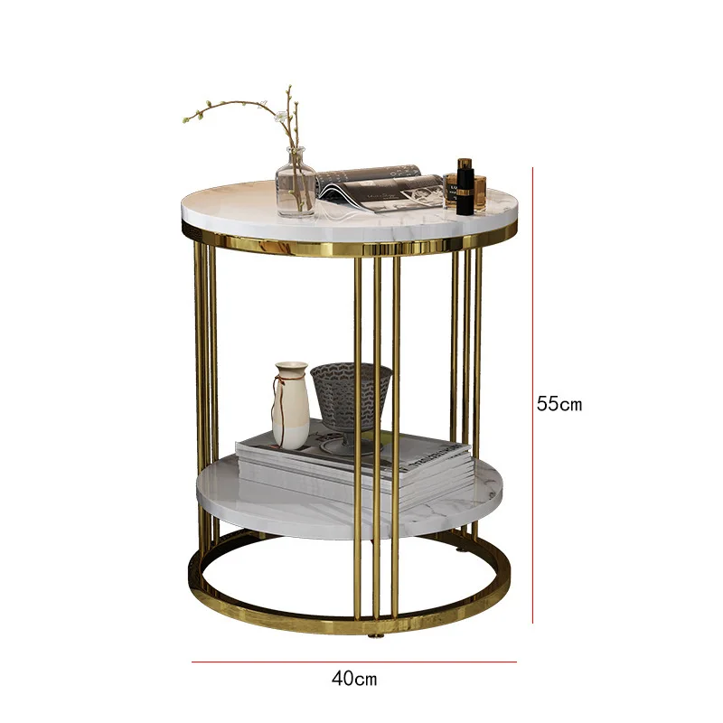 

Light luxury coffee corner bay leisure sofa edge double-layer modern gold-plated stainless steel,