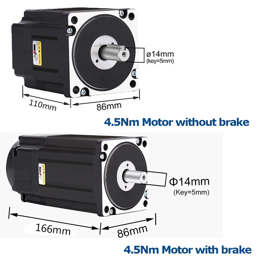 Nema34 4.5NM Stepper Motor Drive 400W Power Supply Kit Hybrid Easy Servo 4.5Nm Closed Loop Stepper Motor with Brake for Z Axis