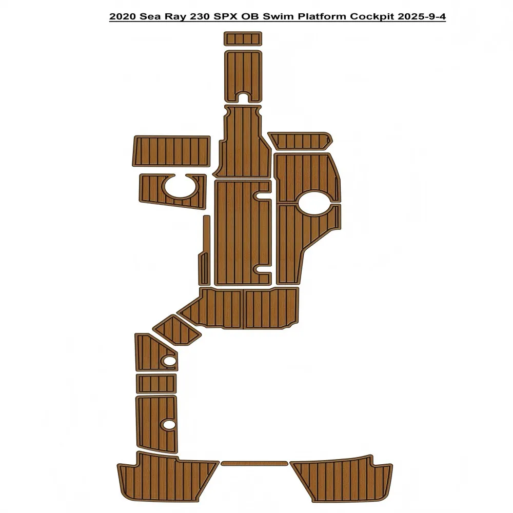 

2020 Sea Ray 230 SPX OB Swim Platform Cockpit Pad Boat EVA Foam Faux Teak Deck Floor Mat SeaDek MarineMat Style Клей