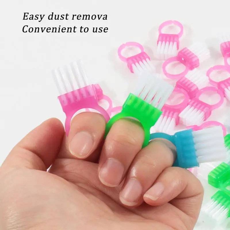 10Pcs Mini Ring Nail Dust Cleaning Brush Soft Hair DIY Nails Brushes Professional Dust Cleaning Make Up Brush Manicure Care Tool