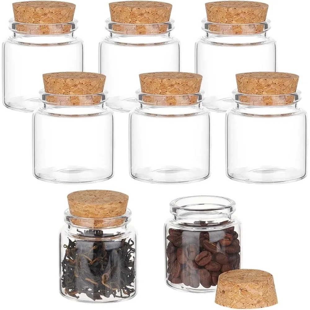 8Pcs 50ml/1.7oz Mini Glass Bottles with Cork Stoppers Wish Bottles Message Bottles for Wedding Party Supplies DIY making kit