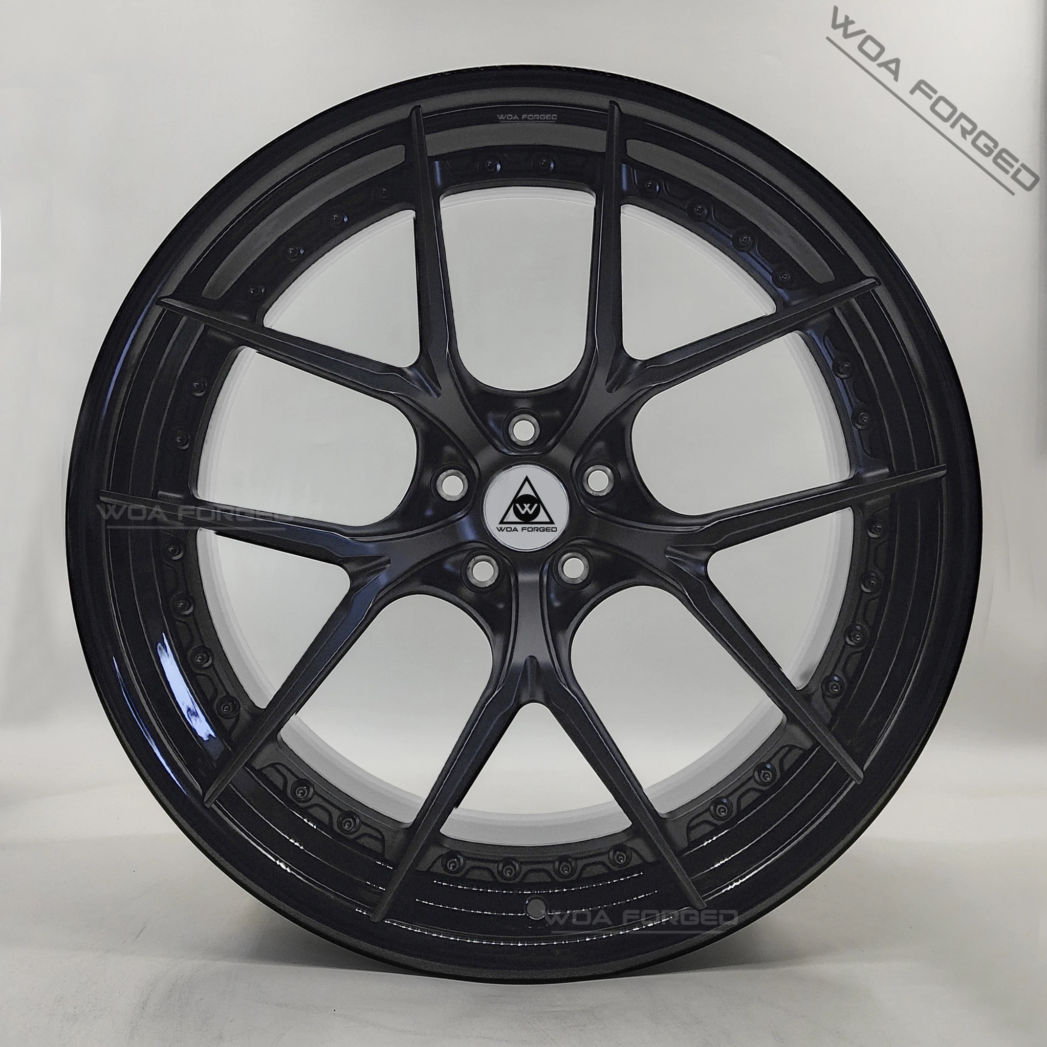 2-piece Beadlock Wheel Bright Black Finish 5 Spoke Y-shaped 18 19  20 Inches Deep Dish Lightweight Sporty Classic Design for M3