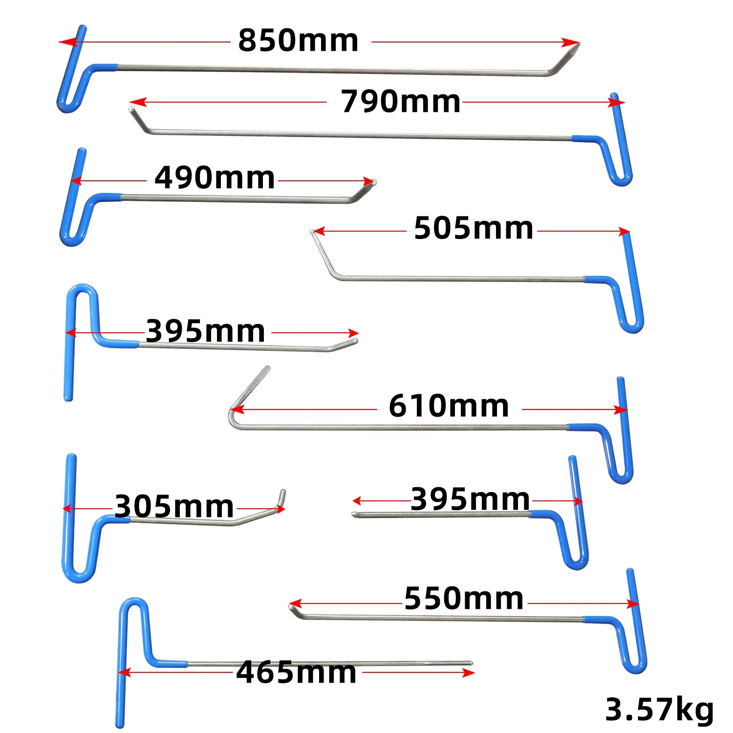 10 Pcs High Carbon Steel Paintless Dent Repair Rods For Tools Dent Repair Car Dent Puller Kit Universal Fitment
