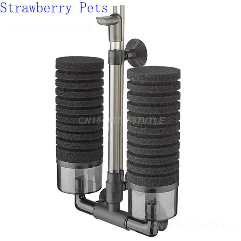 Biological Filter Multiple Filtration Black Aquarium Filter Pet Supplies Fish Tank Filter Telescopic Design Filter Cotton Abs