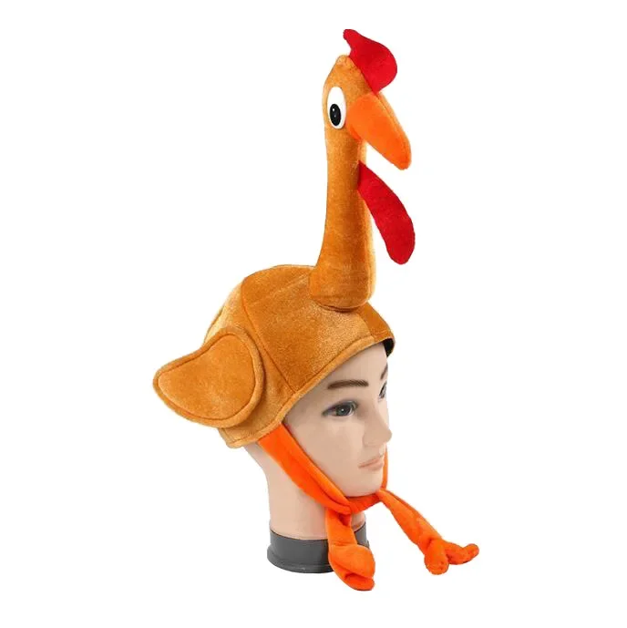 Turkey Thanksgiving Hat Novelty Cooked Chicken Bird Secret Santa Fancy Dress Funny Adults Hat Festival Costume Caps New Arrivals