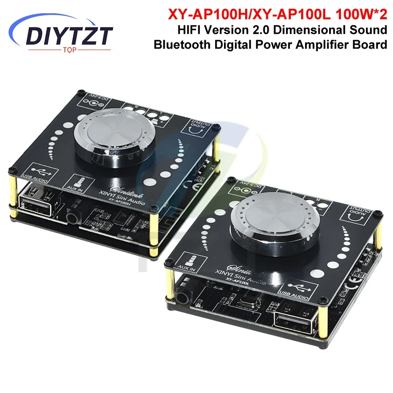 XY-AP100H 100 واط + 100 واط المزدوج TPA3116D2 بلوتوث 5.0 ستيريو الصوت الرقمية مكبر كهربائي مجلس أمبير مكبر للصوت AUX USB APP