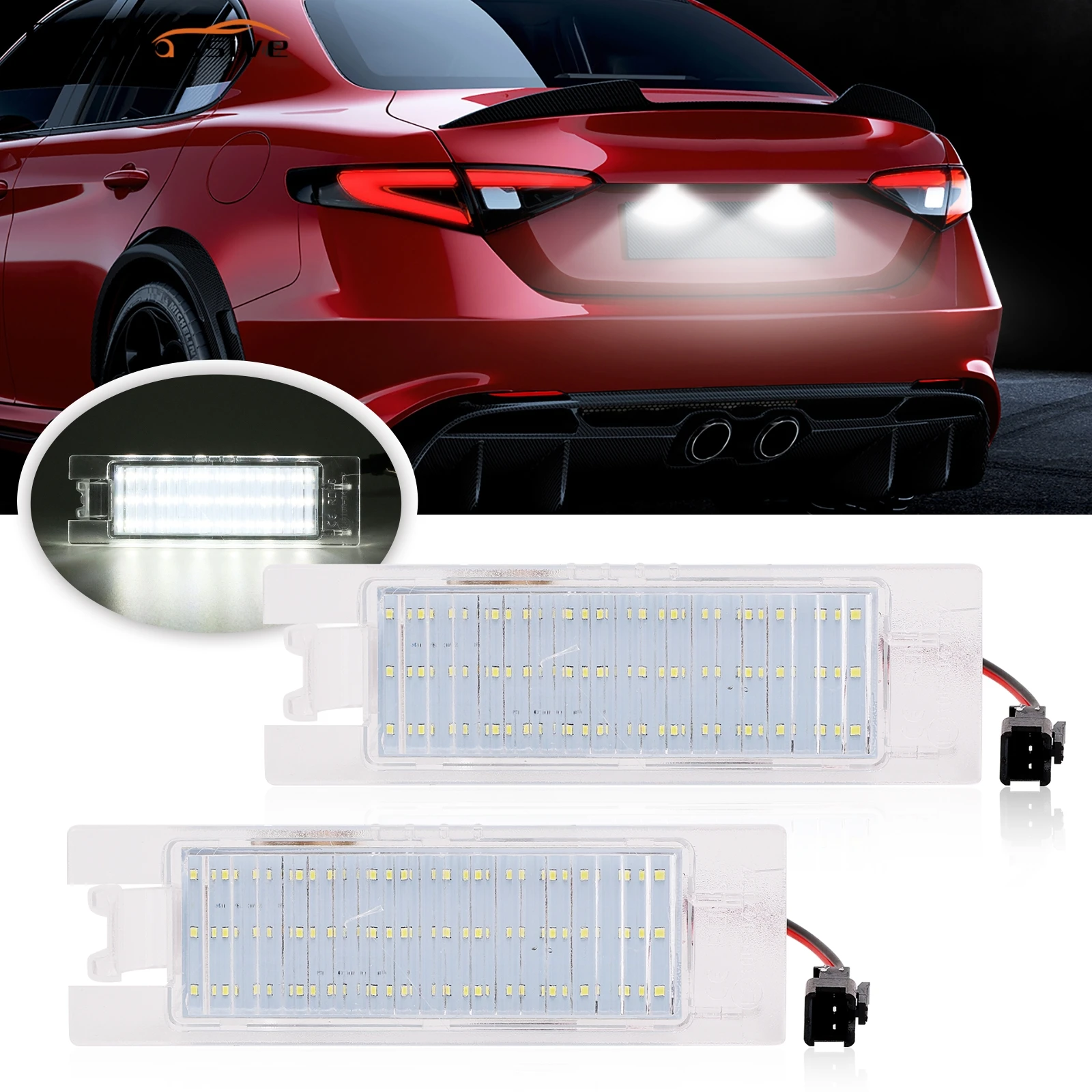 2X Canbus Error Free Led License Number Plate Light For Alfa Romeo 156 97-07 Brera 05-10 Spider 06-10 Alfa Romeo Car Accessories