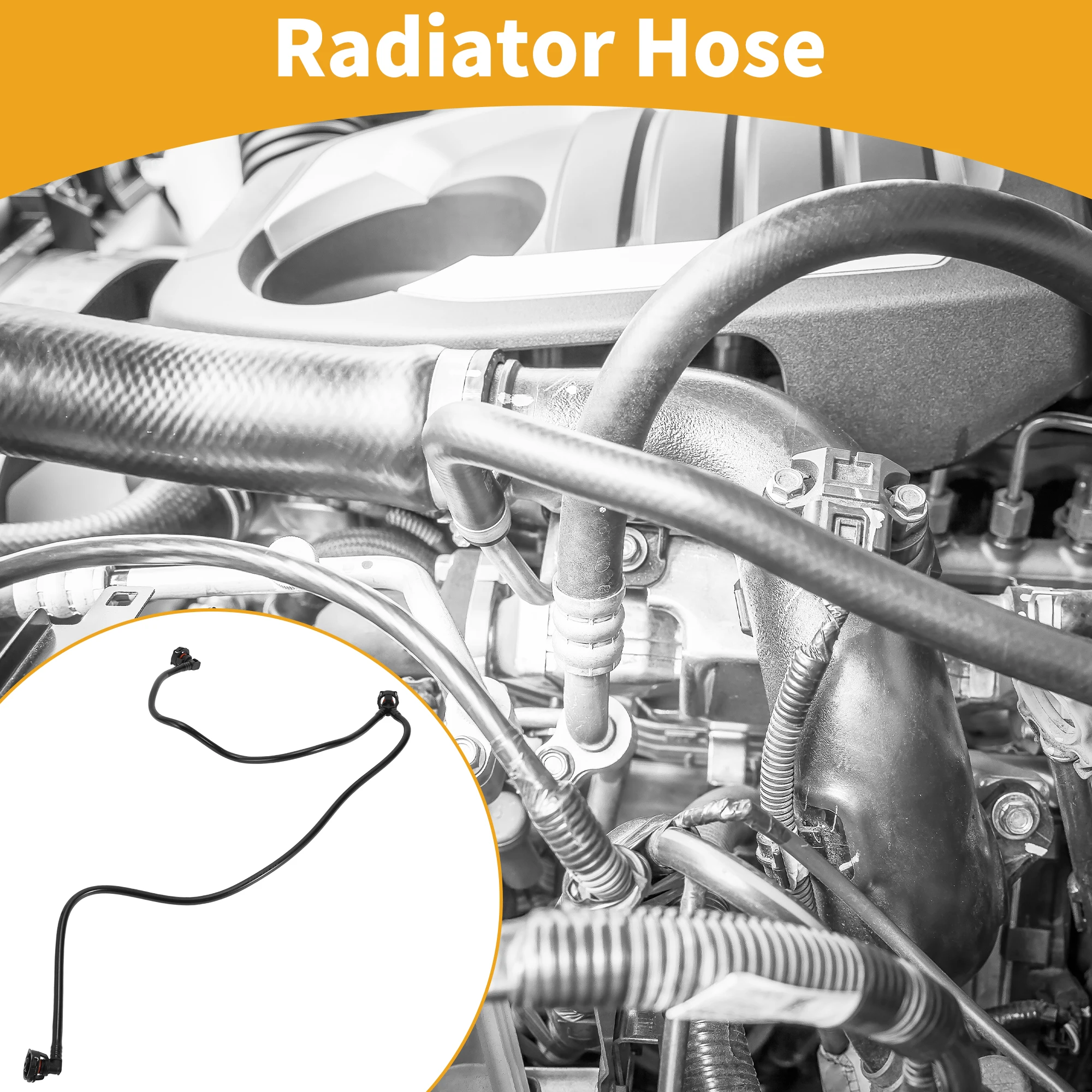 

UXCELL Radiator Hose No.A2465010325 Engine Coolant Overflow Hose for Mercedes Benz A Class W176 Plastic Black Good Sealing