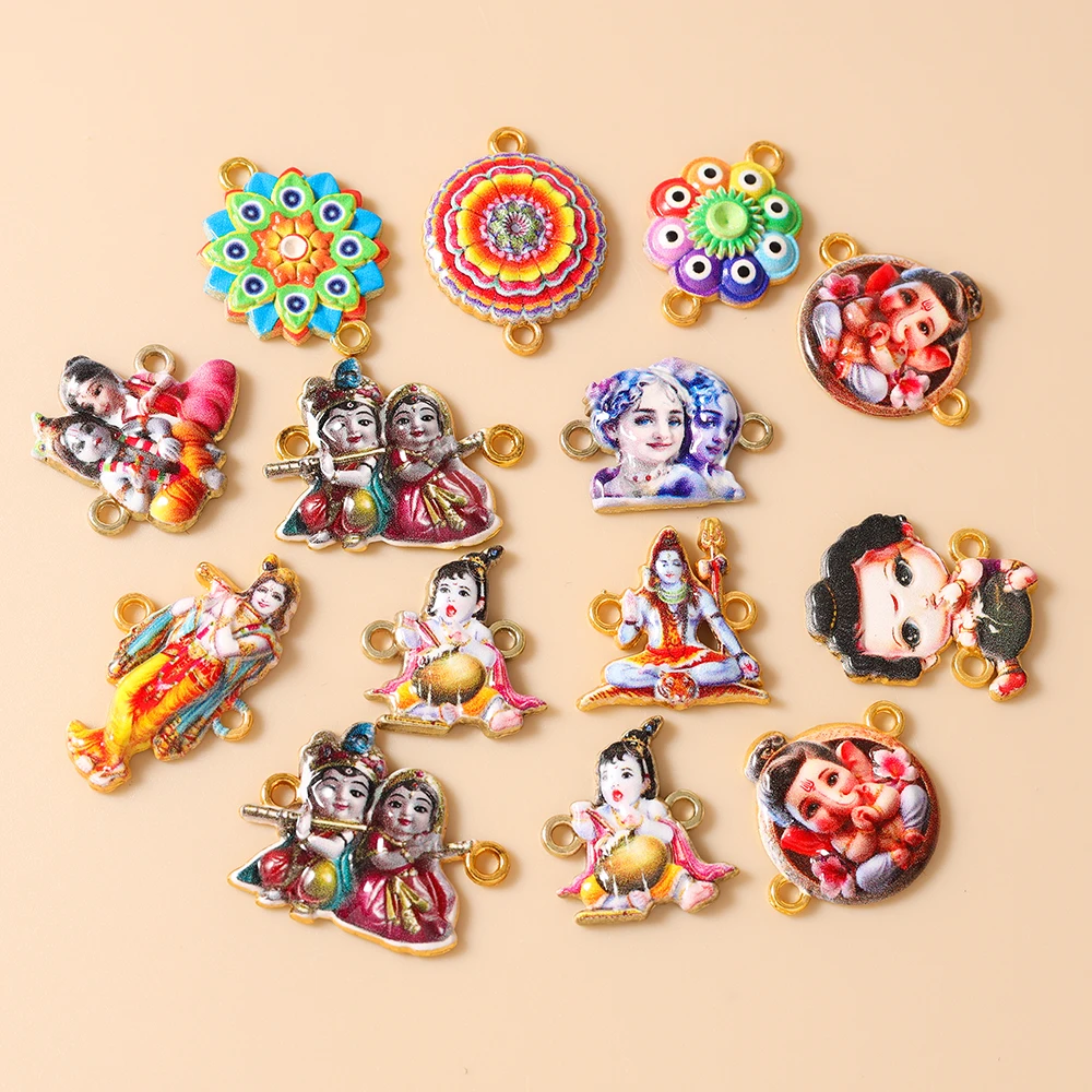 Leslie 20 Stück religiöse indische Elefantengott-Hinduismus-Ganesha-Tempel-Anhänger für die Schmuckherstellung, Ohrringe, Armbänder, Halsketten, DIY – Detail 1