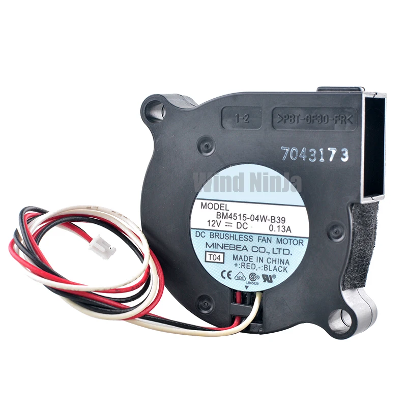 (2Pcs) BM4515-04W-B39 45x45x15mm DC12V 0.13A 3-Pin Centrifugal Blower Cooling Fan for Projectors
