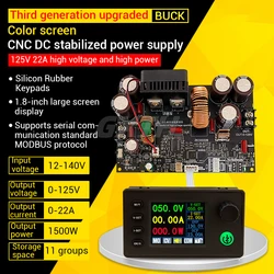 125V 22A 1500W CC CV Buck Module Bluetooth Buck Converter Kolorowy wyświetlacz DC Regulowany stabilizowany zasilacz napięciowy