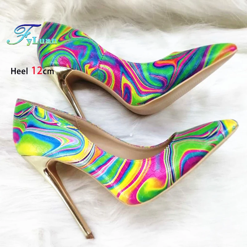 

Luxurious Color Matching Design Women Pumps Color Contrast Versatile High Heel Shoes Fashionable 6-12cm Plus Size 43 Stiletto