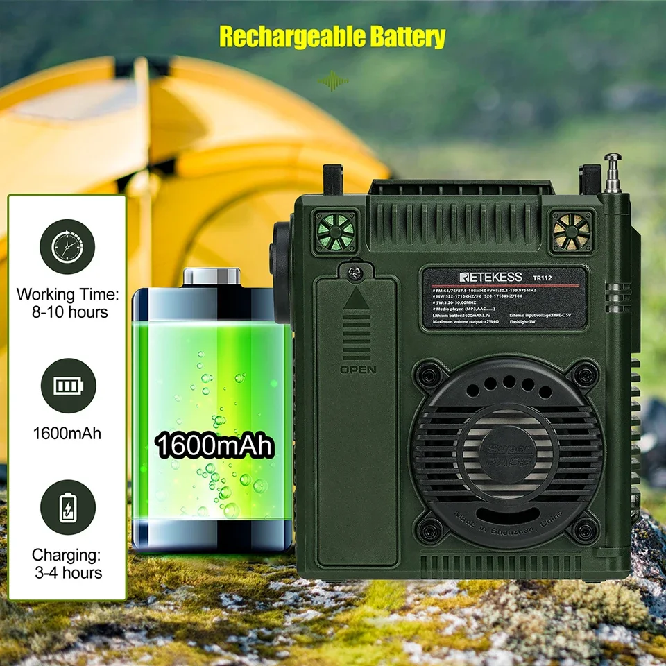 Retekess TR112 Radios Portable AM FM Radio Receiver Ham Radio