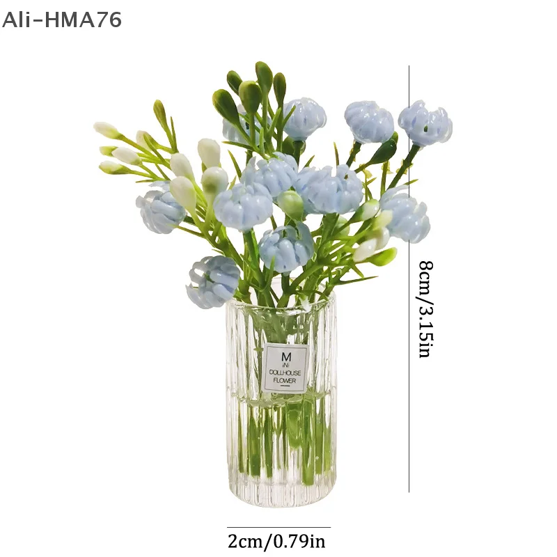 HMA76-1:12 인형 집 미니어처 화분 테이블 꽃 녹지 분재 모델 데스크탑 차량 탑재 장식품 홈 장식