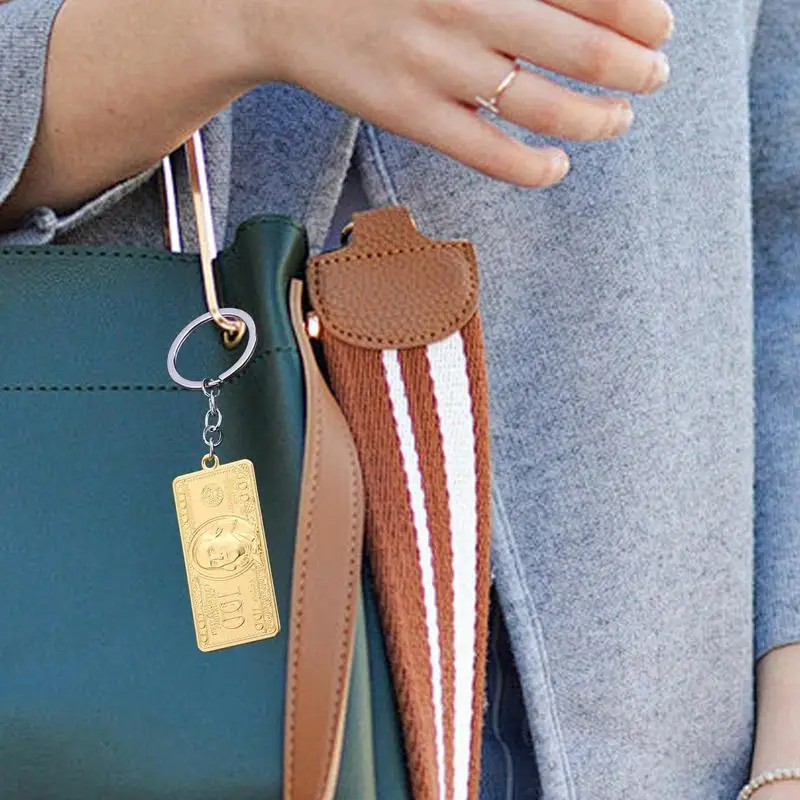 100 Dollar Bill Keychain Bag Key Chain Backpack Keychain Dollar Key Ring Key Holder Handbag Pendant Creative Key Charm For Women