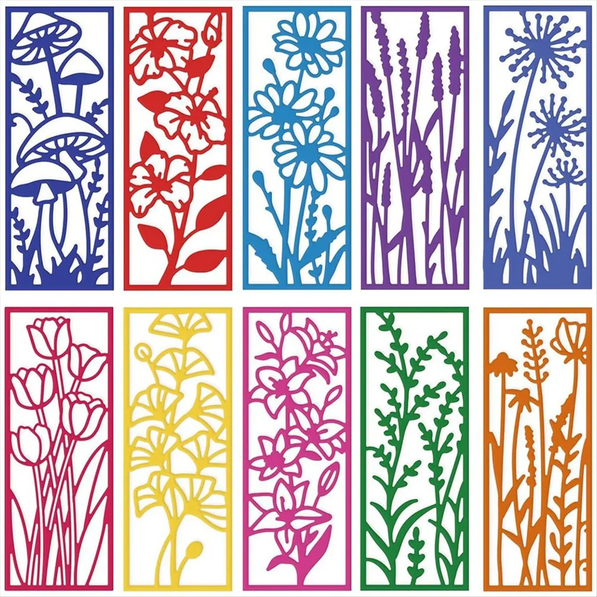 *A91P 4 Pcs Metal Flower Plant Frame Cutting Dies Spring Summer Autumn Theme Flowers Metal Dies