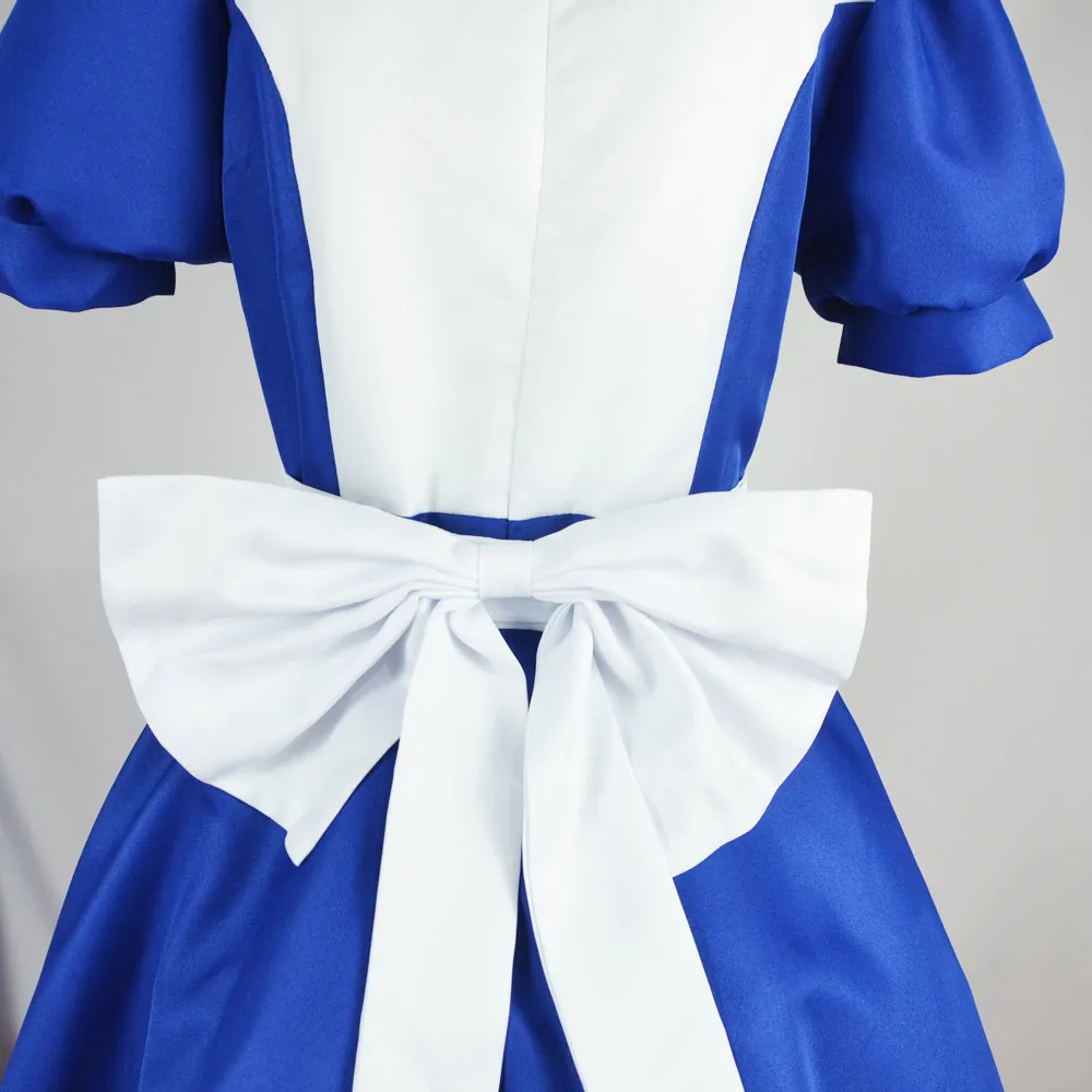 Alice Cosplay para mulheres, roupas de jogo, terno Halloween, Roleplay, mancha de sangue, vestido de empregada, tomadas, faca, suporte