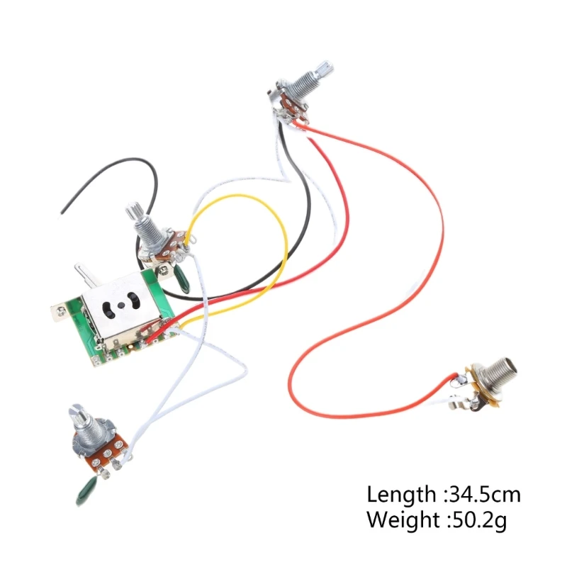 1V 1T Wiring Kits 3 Way 500K Wiring Harness Prewired Guitar Wiring Hareness for Electric Guitar Bass Repair Replacement D5QD