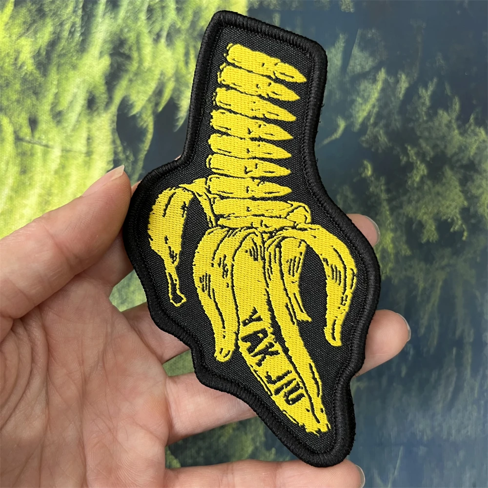 Greetings Banana Morale Badge Patch Banana Bullet Clip Weaving Marks Patches Tactical Backpack Hook and Loop Stickers