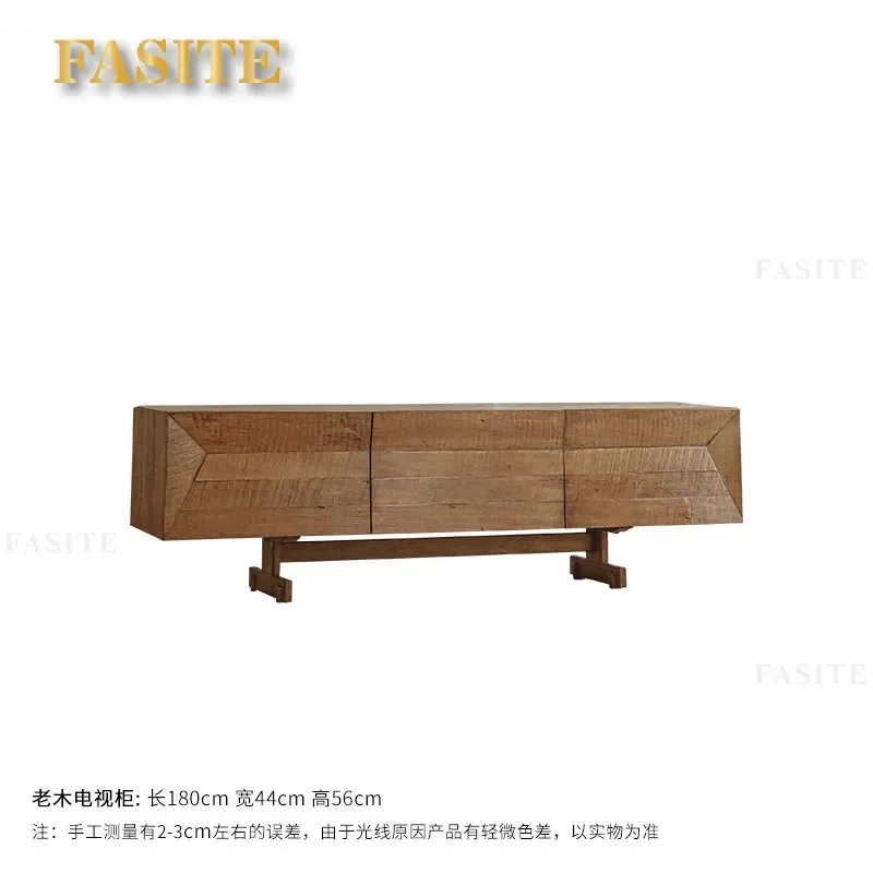For Wabi Wind TV Cabinet Japanese Retro Solid Wood Furniture Designer Old Wood Living Room Storage Console B&B Hotel Style