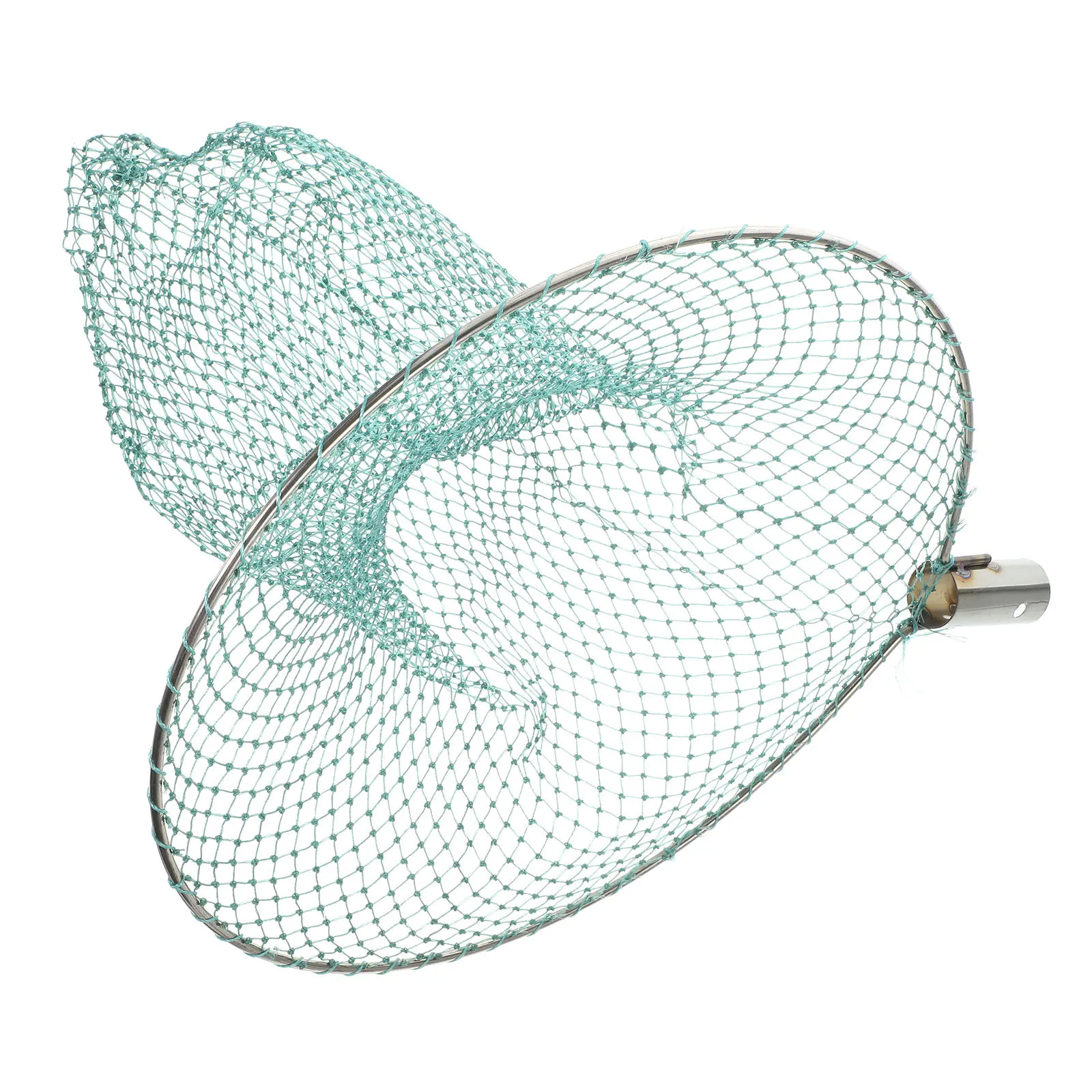 

1Pcs Stainless Steel Durable Fishing Net Head Nylon Mesh 30cm Diameter Lightweight Portable Landing Net Suitable for Shrimp