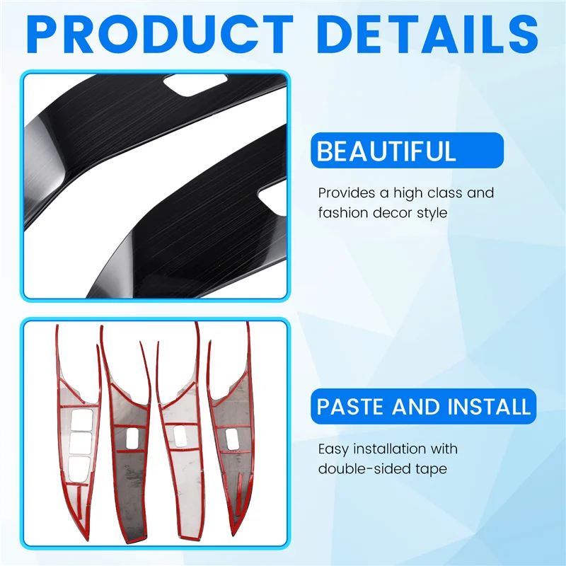 

NEW-For Haval H6 3Rd Gen 2021-2023 Car Window Lift Switch Button Panel Cover Trim Interior Accessories