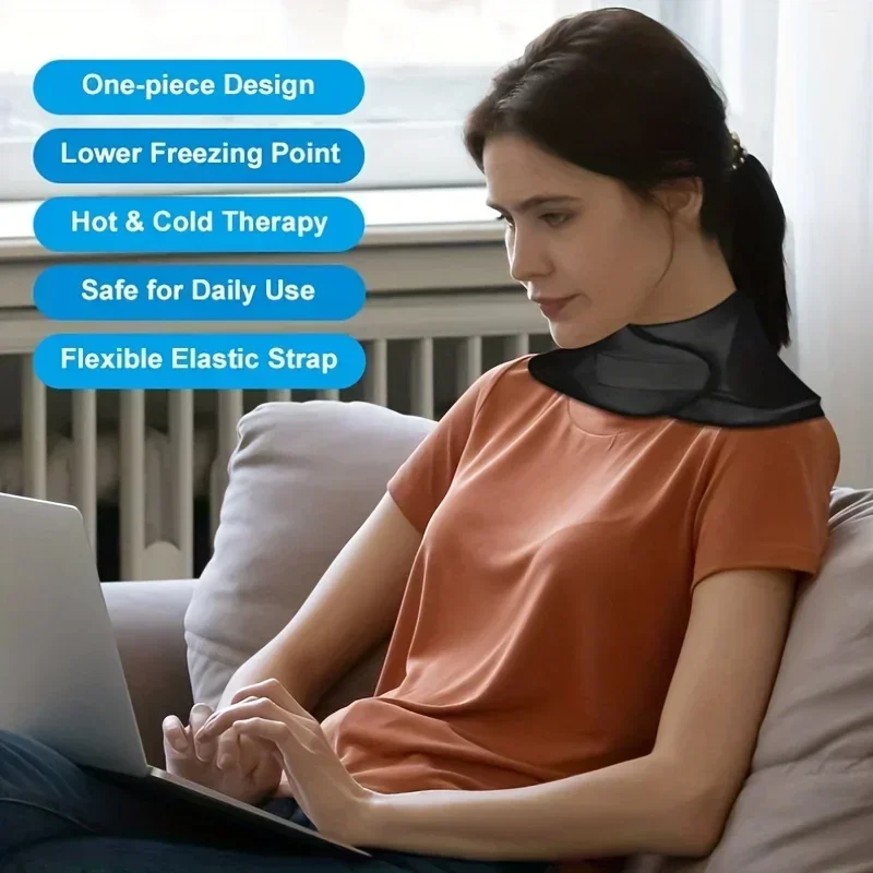 Reusable Gel Ice Pack for Neck Shoulders Neck Ice Pack Wrap Cold Compress Therapy for Pain Relief Cervical Surgery Recovery Pack