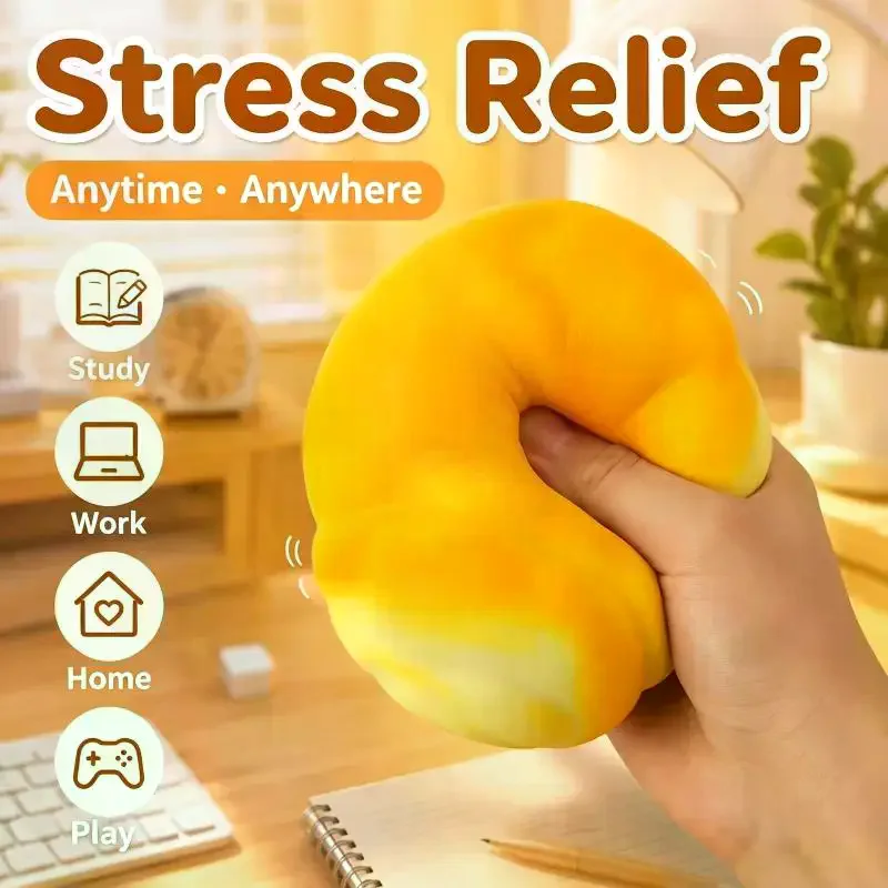 Soft Cute Slow Rising Bread Squeezable Toy Simulated Toast Calming Sensory Fidget Toys For Kids Adults