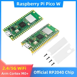 Raspberry Pi Pico W with WiFi 2.4 5G Wireless Module Official RP2040 Dual-core Processor Microcontroller Optional Case GPIO