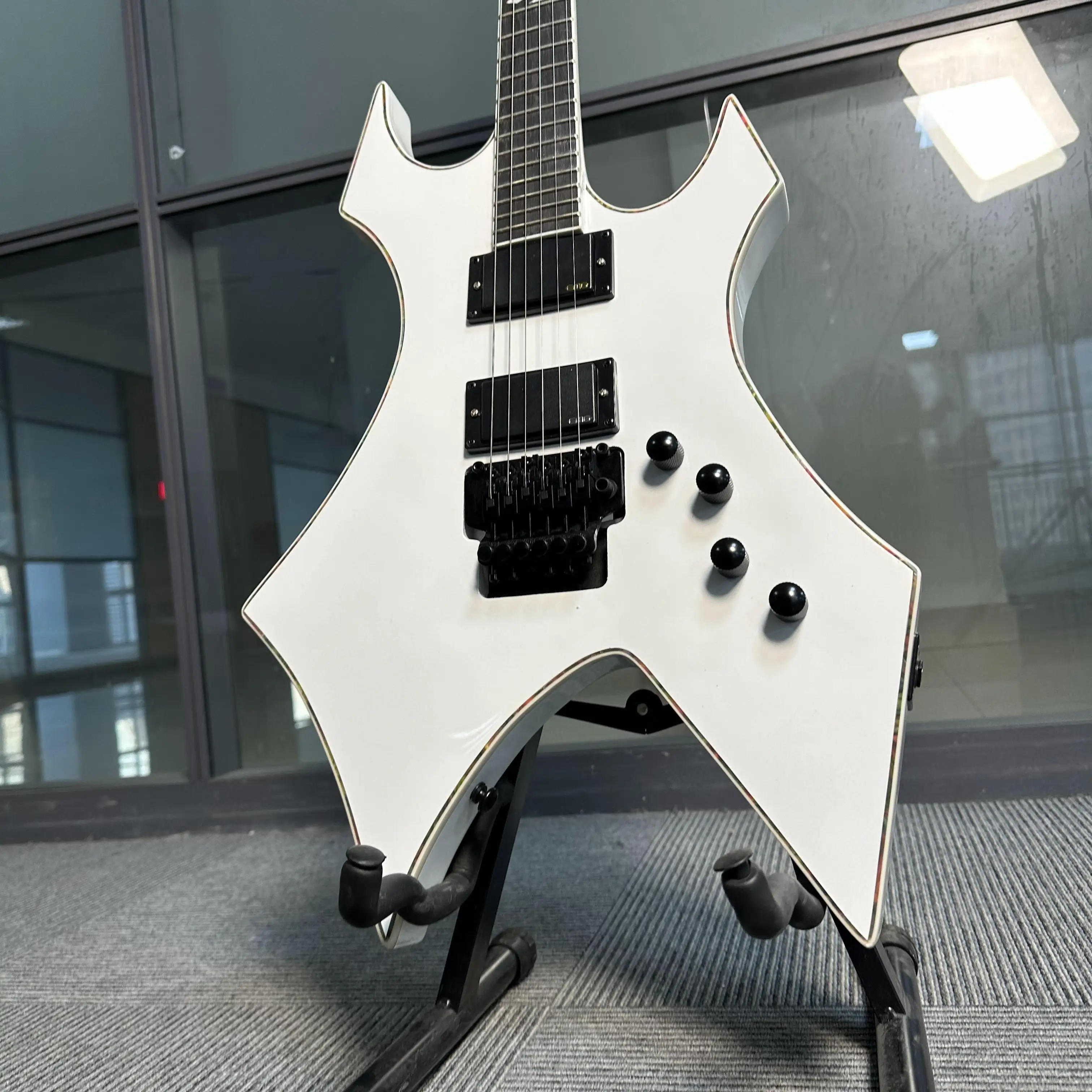 2026 Heat Sale Electric Guitar Warlock White HH Pickup Mahogany Body Electric Guitar-Themed Gift Christmas Gifts American Warehouse Free Shipping