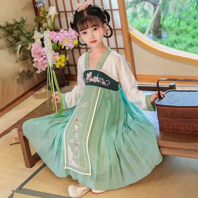 

Girl Autumn New Ancient Embroidery Fairy Fluffy Hanfu Dress Chinese Style Traditional Skirt Party Evening Performance Vestido