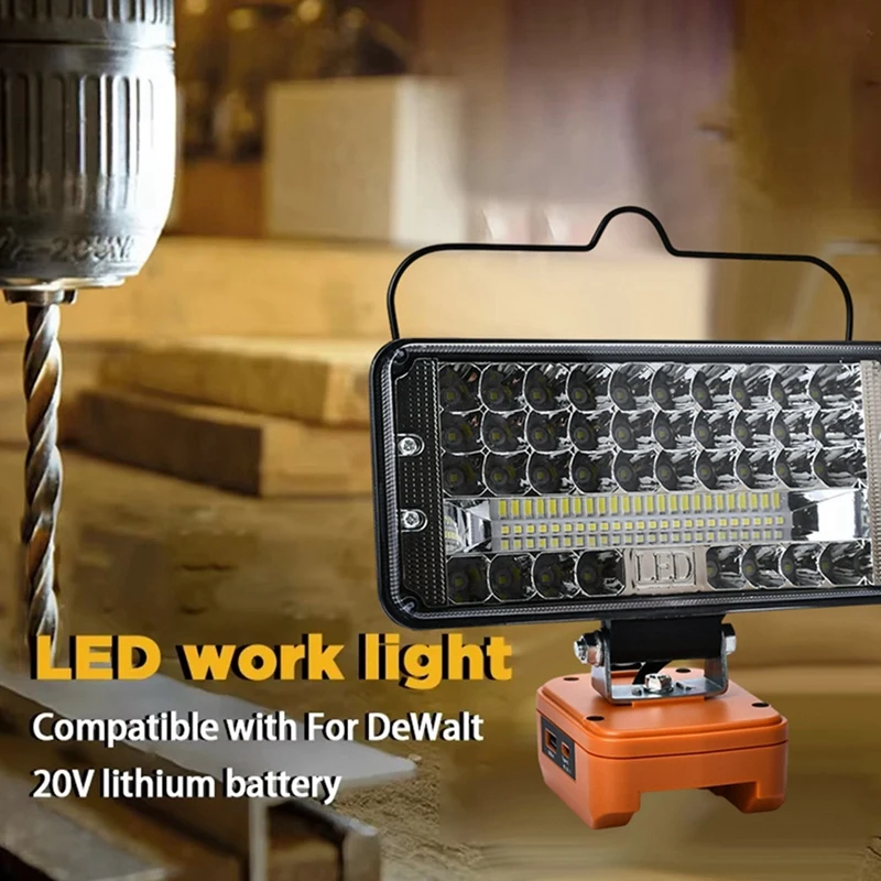 Super Sale Led Light for Worx 20V 4-Pin Battery 7 Inch Type-C Spotlight Outdoor Work Fish Work Light Handheld Emergency Tool Lam