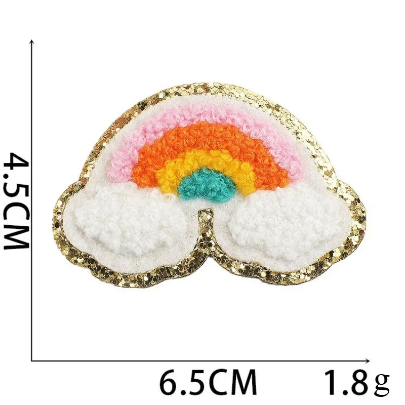 

New Rainbow Embroidery Cloth Sticker Computer Embroidery Stamp Lightning Five-pointed Star Patch Sticker Ironing Amazon Supply