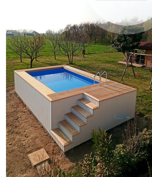 Hot Sale Portable Container Swimming Pool 20ft Ground Pool with Filtration Equipment and Window Design for Backyard Resort